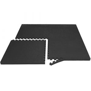 "ProsourceFit Extra Thick Puzzle Exercise Mat 1"", EVA Foam Interlocking Tiles for Protective, Cushioned Workout Flooring for Home and Gym Equipment, Black" (ps-2294-hdpm-black)