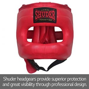 Shuder Full-face Headgear, MMA, and Muay-Thai, Sparring and Training (Black)
