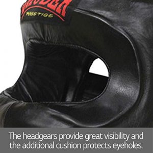 Shuder Full-face Headgear, MMA, and Muay-Thai, Sparring and Training (Black)