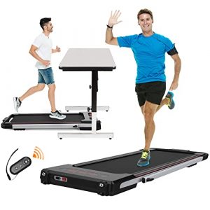 2 in 1 Under Desk Treadmill,2.25HP Folding Electric Treadmill Running Walking Jogging Machine for Home Office with Remote Control & LED Display,Installation-Free