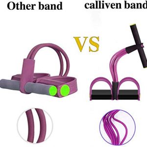 calliven Resistance Fitness Bands, 6-Tube Pedal Puller Resistance Band, 5 Resistance Loop Exercise Bands, for Abdomen Waist Arm Leg Stretching Slimming Training (Pink)