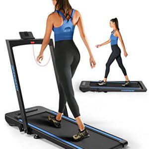 2 in 1 Under Desk Treadmills, GORPORE 2.5HP Folding Electric Treadmill with Dual LED Display & Remote Portable Treadmill Foldable Walking Treadmill Jogging Running Machine for Home Office Apartment