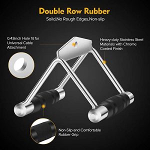 Ulalov Gym Cable Attachments, Cable Machine Attachment Double D Row Handles, Tricep Rope, V Shaped Bar, Rotating Straight Bar, Gym Handles Cable Machine Accessories Pulldown Attachment for Home Gym