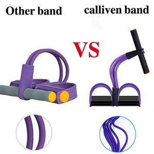 calliven Multifunction 6-Tube Elastic Yoga Pedal Puller Resistance Band, Natural Latex Tension Rope Fitness, for Abdomen Waist Arm Leg Stretching Slimming Training (Purple)