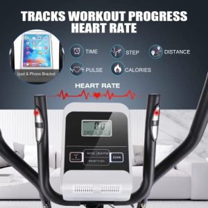 FUNMILY Elliptical Machine, Elliptical Trainer Cross Trainer with 10 Levels of Magnetic Resistance, Enhanced LCD Monitor, Heart Rate Sensor, APP & 390 lbs Weight Capacity for Home Gym
