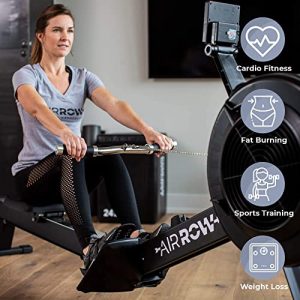 Row Warrior Rowing Machine Foldable - Rower Machine for Home Gym, Magnetic Row Machine with LCD Monitor, Tablet Holder & Comfortable Seat Cushion for Cardio & Leg & Arms Training, 550lb Weight Limit