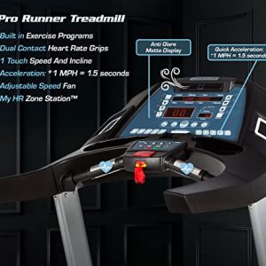 3G Cardio Pro Runner Treadmill, Silver - Space Saving Folding Treadmill - 3.0 HP - Orthopedic Belt - 350 LB User Capacity - One-Touch Speed and Incline