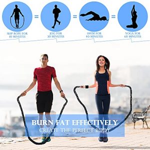 2LB Heavy Durable Jump Rope Adult Fitness Weighted Ropes Men and Women Whole Body Muscle Exercise to Improve Strength Endurance Training Sports jumping rope Outdoor Concrete use Weight Loss Skipping Rope