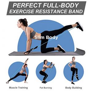 Exercise Resistance Bands Set for Women, Home Gym Fitness Workout Bands 11PCS with Fitness Tubes, Foam Handles, Ankle Straps, Door Anchor, Carrying Pouch for Yoga, Physical Therapy, Up to 100 lbs