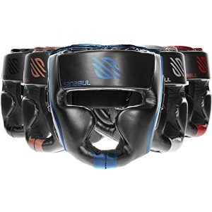 Sanabul Essential Professional Boxing MMA Kickboxing Head Gear (Blue, L/XL)