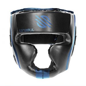 Sanabul Essential Professional Boxing MMA Kickboxing Head Gear (Blue, L/XL)