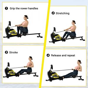 Merax Magnetic Rowing Machine Foldable Exercise Rower 14-Level Adjustable Resistance for Cardio