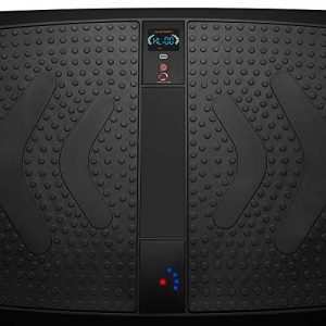Axis-Plate Dual Motor Vibration Plate Exercise Machine with Resistance Bands - 3D Whole Body Fitness Platform - Black
